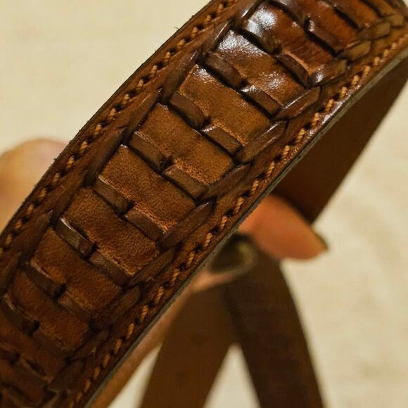 Nanni Milano Made in Italy Brown woven 80/32 belt. Artzy. Boho. Cottagecore - Picture 13 of 15